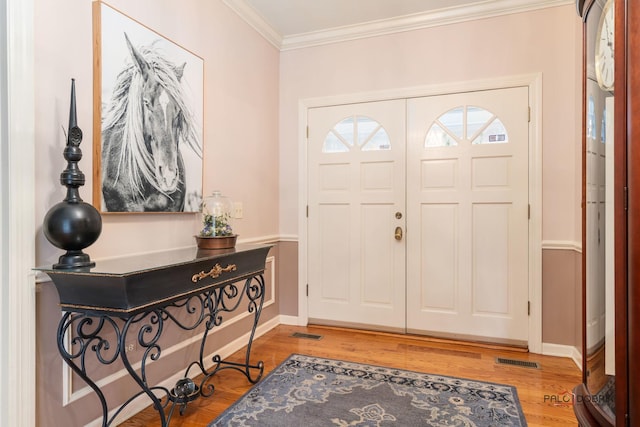 36955 N Fox Hill Dr, Wadsworth, IL 60083 - entrance foyer featuring ornamental molding and wood finished floors