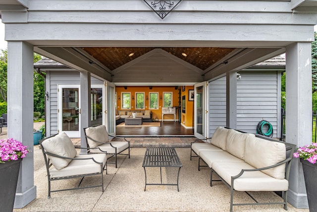 36955 N Fox Hill Dr, Wadsworth, IL 60083 - view of patio with an outdoor hangout area and french doors