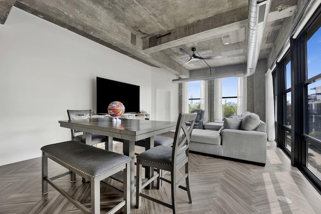 1033 W 14th Pl Unit 337, Chicago, IL 60608 - dining room with ceiling fan