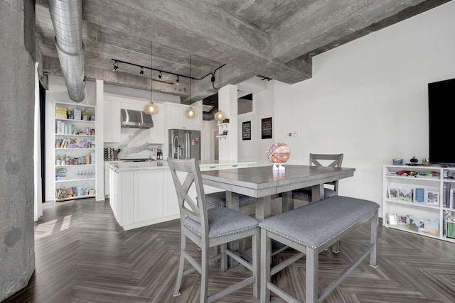 1033 W 14th Pl Unit 337, Chicago, IL 60608 - dining space featuring track lighting