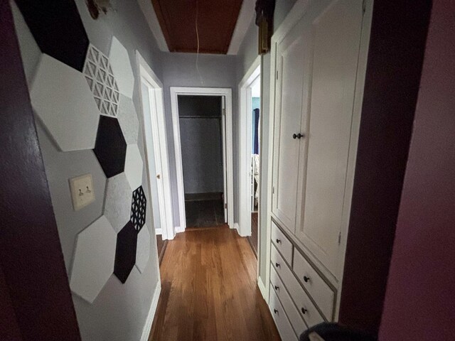 1711 17th Ave, Sterling, IL 61081 - corridor featuring wood finished floors, attic access, and baseboards