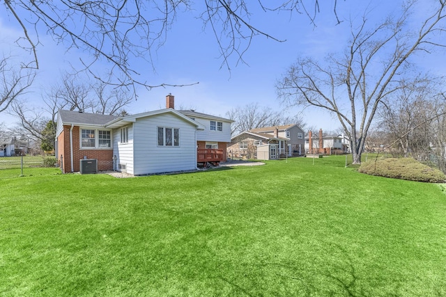 2213 Strawberry Ln, Glenview, IL 60026 - view of yard with central air condition unit and a deck