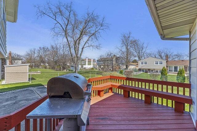 2213 Strawberry Ln, Glenview, IL 60026 - wooden terrace featuring a residential view and area for grilling