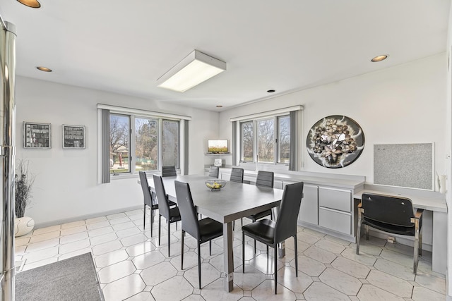 2213 Strawberry Ln, Glenview, IL 60026 - dining space with healthy amount of natural light, recessed lighting, light flooring, and baseboards