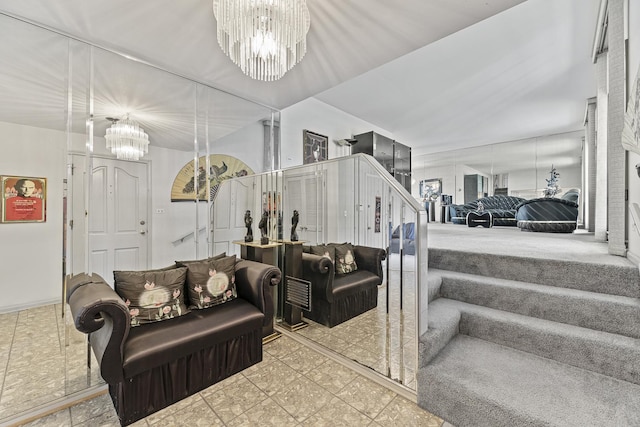 2213 Strawberry Ln, Glenview, IL 60026 - stairs with a chandelier