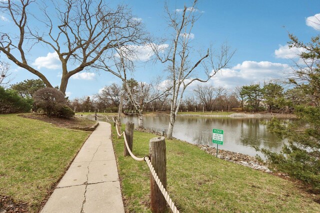 68 Pier Dr Unit 102, Westmont, IL 60559 - dock area with a water view and a yard