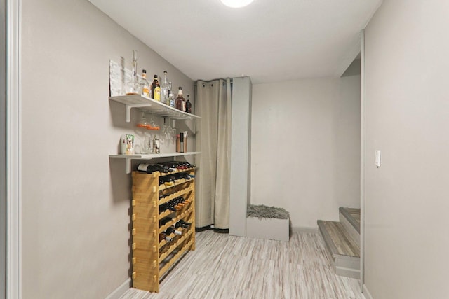 304 Fairhaven Dr, Winthrop Harbor, IL 60096 - indoor dry bar with wood finished floors and stairway