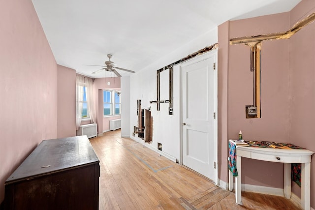 5555 N Sheridan Rd Unit 901A, Chicago, IL 60640 - entryway with ceiling fan, light wood finished floors, and radiator heating unit