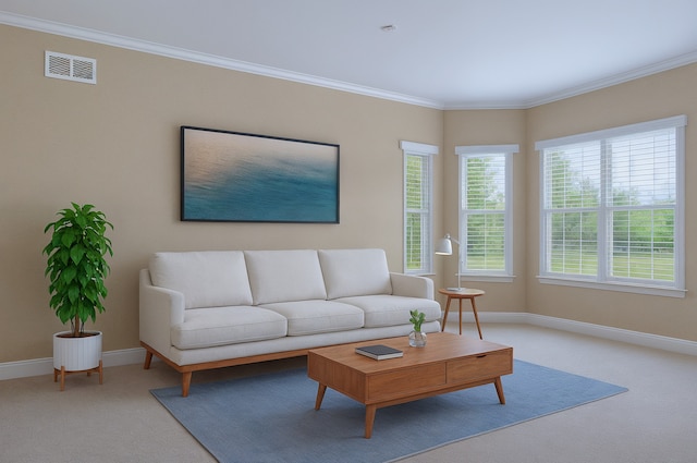 4 Tournament Dr S, Hawthorn Woods, IL 60047 - carpeted living room with baseboards and crown molding
