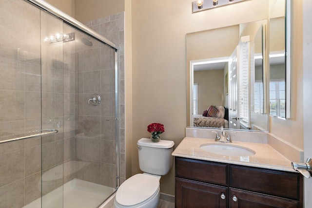 4 Tournament Dr S, Hawthorn Woods, IL 60047 - bathroom with toilet, vanity, a stall shower, and ensuite bathroom