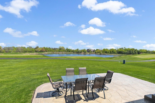 4 Tournament Dr S, Hawthorn Woods, IL 60047 - view of patio / terrace with a water view, golf course view, and outdoor dining space