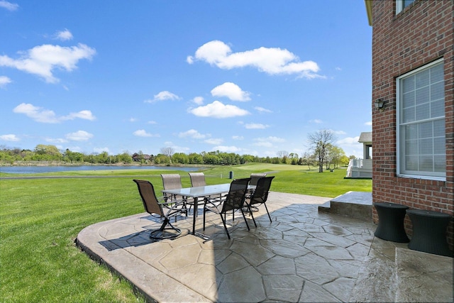 4 Tournament Dr S, Hawthorn Woods, IL 60047 - view of patio featuring a water view and outdoor dining space