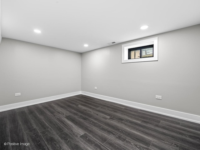 1910 W 83rd St, Chicago, IL 60620 - spare room with dark wood-style flooring, baseboards, and recessed lighting