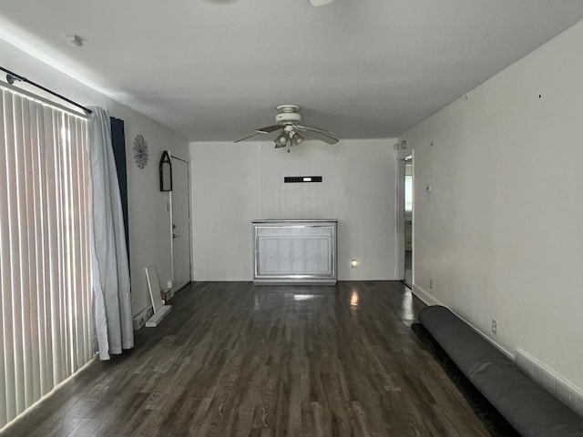 14701 E Riverside Dr, South Holland, IL 60473 - unfurnished living room featuring ceiling fan and wood finished floors