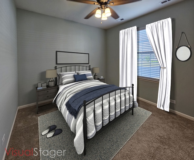 1847 Southern Cir, Pingree Grove, IL 60140 - carpeted bedroom with baseboards and a ceiling fan
