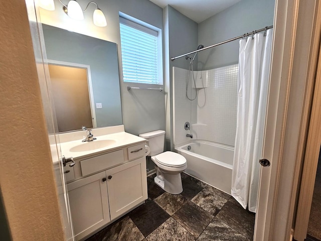 1847 Southern Cir, Pingree Grove, IL 60140 - full bathroom featuring shower / tub combo, vanity, and stone finish flooring