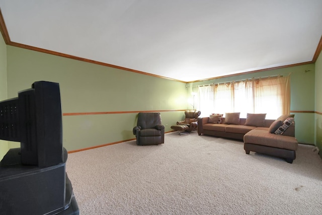 24644 S Mulberry Ln, Crete, IL 60417 - carpeted living room with crown molding and baseboards