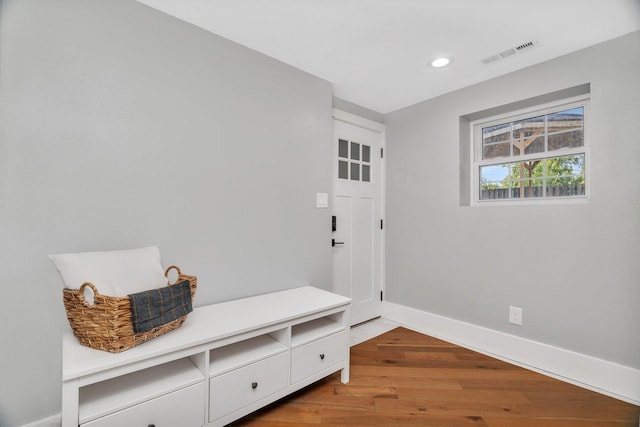 308 Tamarack Ave, Naperville, IL 60540 - mudroom featuring baseboards, recessed lighting, and wood finished floors