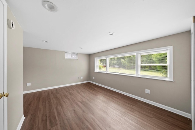23951 N Lakeside Dr, Lake Zurich, IL 60047 - empty room with dark wood finished floors and recessed lighting
