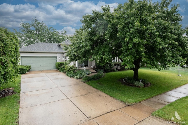 1710 Chestnut Hill Rd, Plainfield, IL 60586 - obstructed view of property with driveway, a front yard, an attached garage, roof with shingles, and brick siding