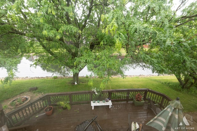 1710 Chestnut Hill Rd, Plainfield, IL 60586 - deck with a lawn and a water view