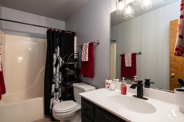 1710 Chestnut Hill Rd, Plainfield, IL 60586 - full bathroom with vanity, shower / bath combination with curtain, and toilet