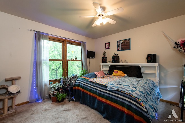 1710 Chestnut Hill Rd, Plainfield, IL 60586 - bedroom featuring carpet floors, baseboards, and ceiling fan