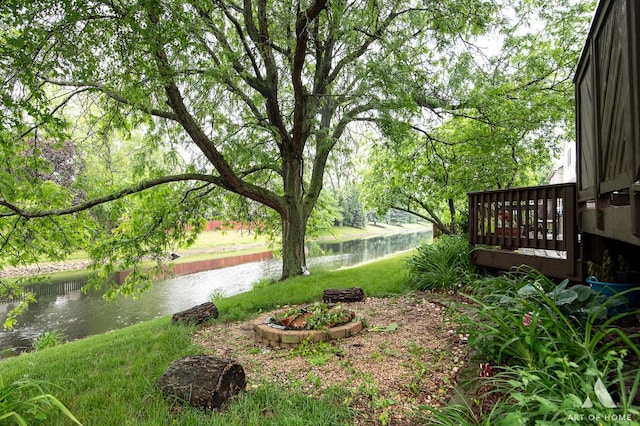 1710 Chestnut Hill Rd, Plainfield, IL 60586 - view of yard featuring a deck with water view