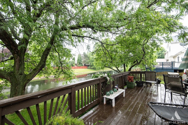 1710 Chestnut Hill Rd, Plainfield, IL 60586 - wooden deck featuring a water view