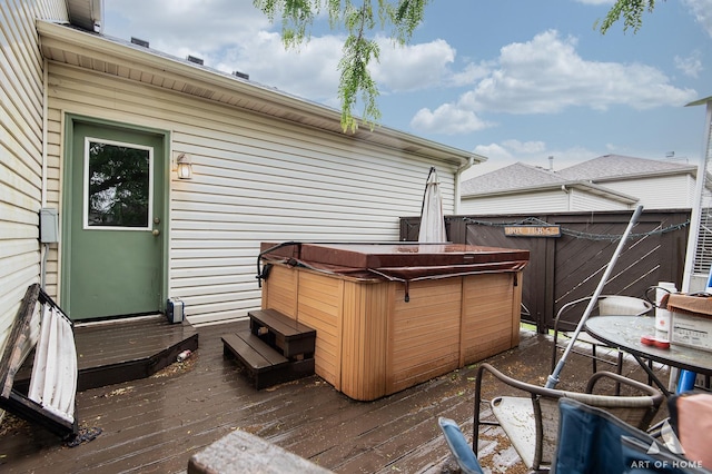 1710 Chestnut Hill Rd, Plainfield, IL 60586 - wooden terrace featuring a hot tub