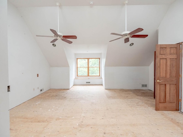 4513 Schwartz Ave, Lisle, IL 60532 - additional living space featuring lofted ceiling, ceiling fan, and wood finished floors