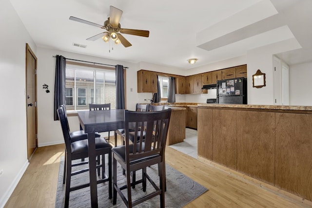 5739 W 63rd St Unit 3S, Chicago, IL 60638 - dining space with light wood finished floors and a ceiling fan