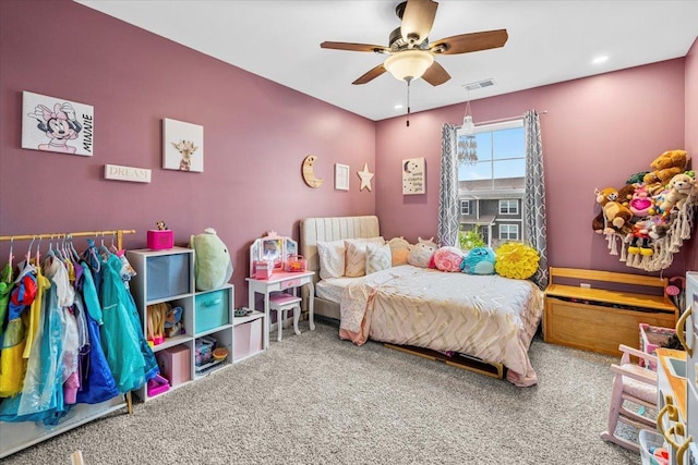 6904 Spruce Ct, Wonder Lake, IL 60097 - carpeted bedroom featuring ceiling fan