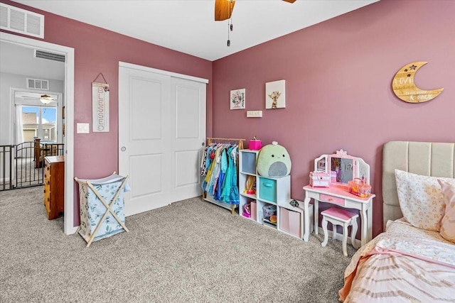 6904 Spruce Ct, Wonder Lake, IL 60097 - carpeted bedroom featuring a closet and ceiling fan