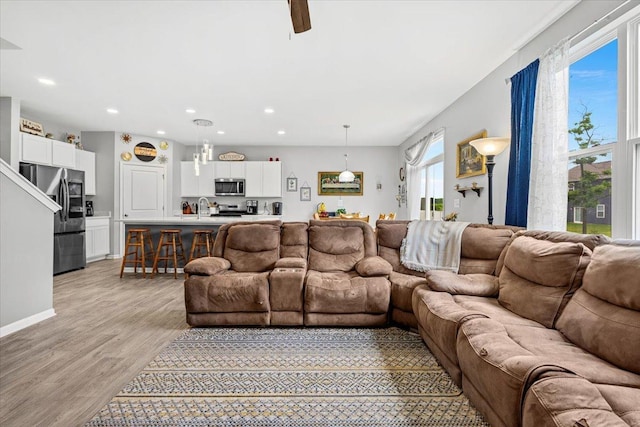 6904 Spruce Ct, Wonder Lake, IL 60097 - living area with light wood-type flooring and recessed lighting