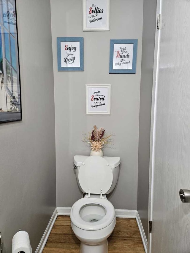 441 Commanche Trl, Wheeling, IL 60090 - bathroom with baseboards, wood finished floors, and toilet