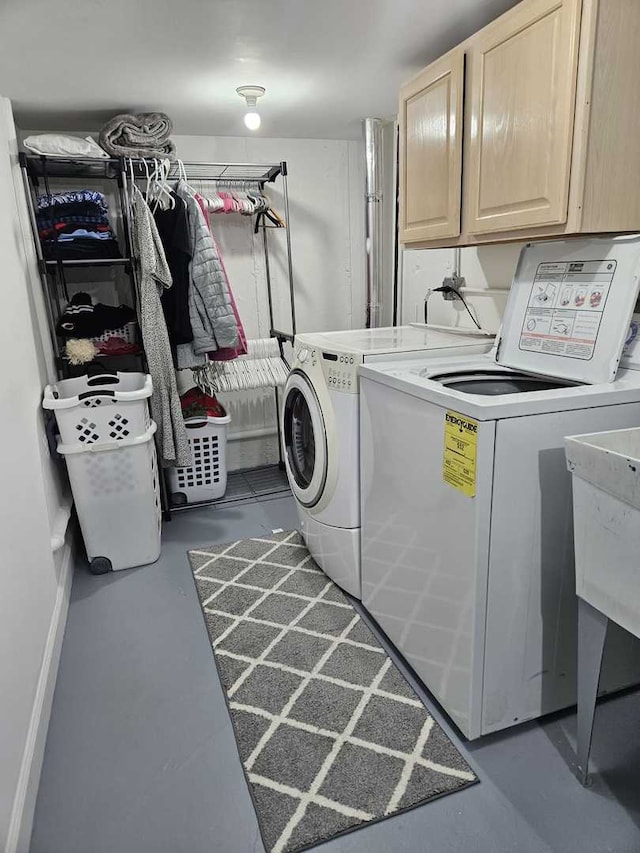 441 Commanche Trl, Wheeling, IL 60090 - laundry area featuring cabinet space and washer and clothes dryer