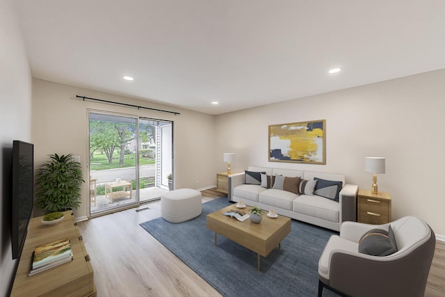 215 W Jennifer Ln Unit 1, Palatine, IL 60067 - living area with wood finished floors, baseboards, and recessed lighting