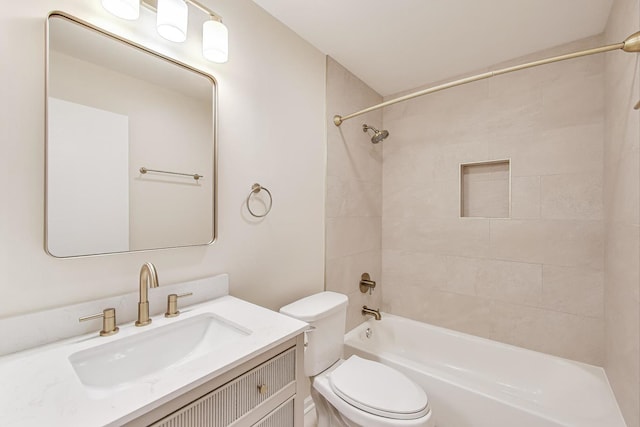215 W Jennifer Ln Unit 1, Palatine, IL 60067 - bathroom featuring toilet, shower / bath combination, and vanity