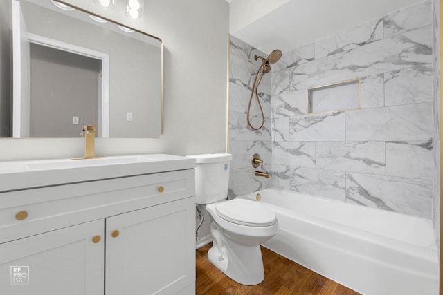 401 Monet Cir, Bolingbrook, IL 60440 - bathroom with wood finished floors, vanity,  shower combination, and toilet