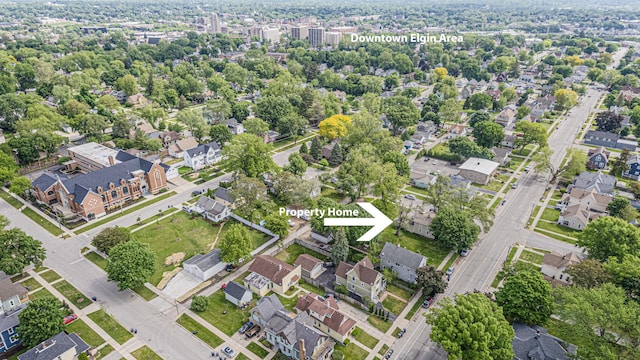 552 Walnut Ave, Elgin, IL 60123 - aerial view of property and surrounding area with nearby suburban area