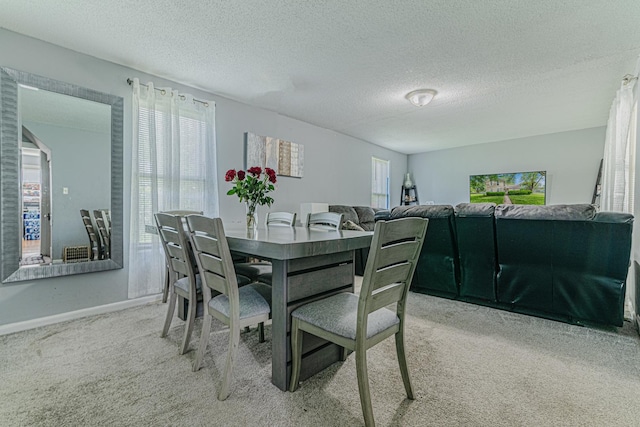 552 Walnut Ave, Elgin, IL 60123 - carpeted dining space featuring a textured ceiling and baseboards