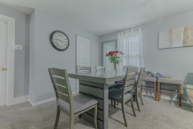 552 Walnut Ave, Elgin, IL 60123 - dining area with carpet flooring, baseboards, and a textured ceiling