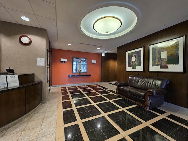 6700 S S Shore Dr Unit 18K, Chicago, IL 60649 - lobby with wood walls and recessed lighting