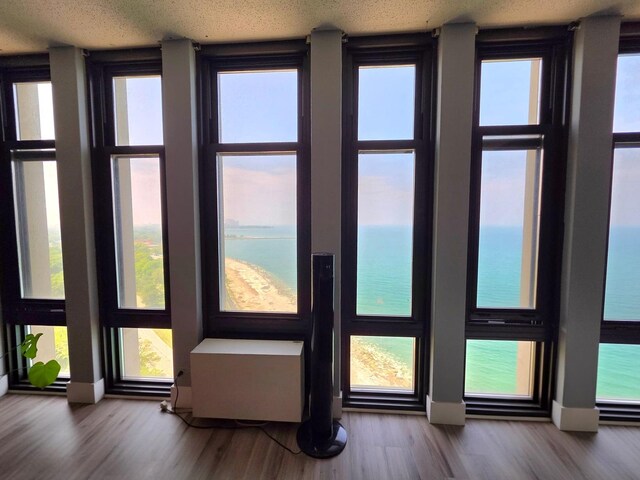 6700 S S Shore Dr Unit 18K, Chicago, IL 60649 - entryway featuring a water view and wood finished floors