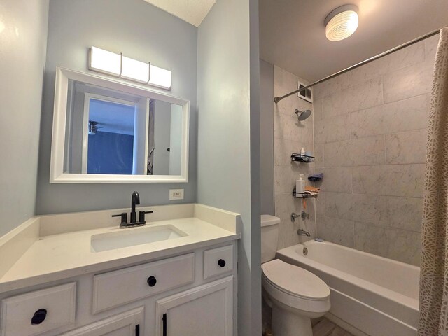 6700 S S Shore Dr Unit 18K, Chicago, IL 60649 - bathroom featuring vanity, shower / bathtub combination with curtain, and toilet