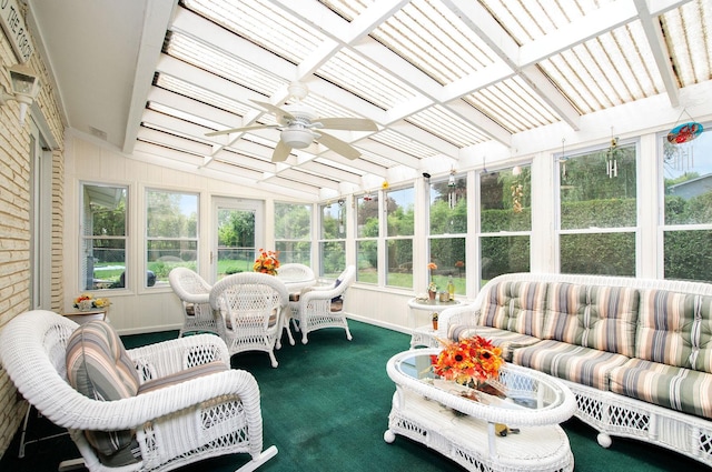 1128 N King Charles Ct, Palatine, IL 60067 - sunroom / solarium with ceiling fan, healthy amount of natural light, and outdoor lounge area