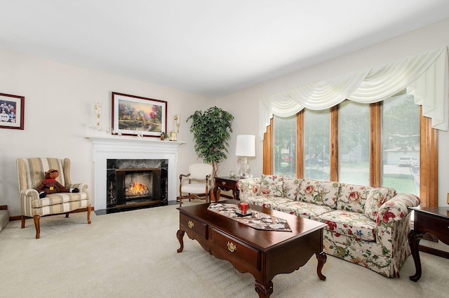 1128 N King Charles Ct, Palatine, IL 60067 - carpeted living area featuring a premium fireplace
