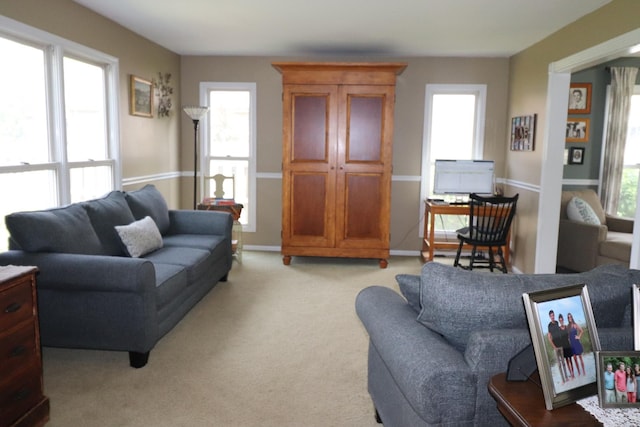 1900 Waverly Ln, Algonquin, IL 60102 - living room with light colored carpet and baseboards