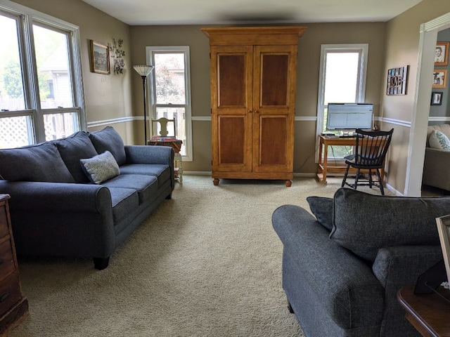 1900 Waverly Ln, Algonquin, IL 60102 - living room featuring healthy amount of natural light and light carpet